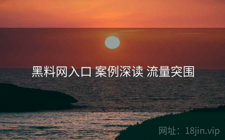 黑料网入口 案例深读 流量突围