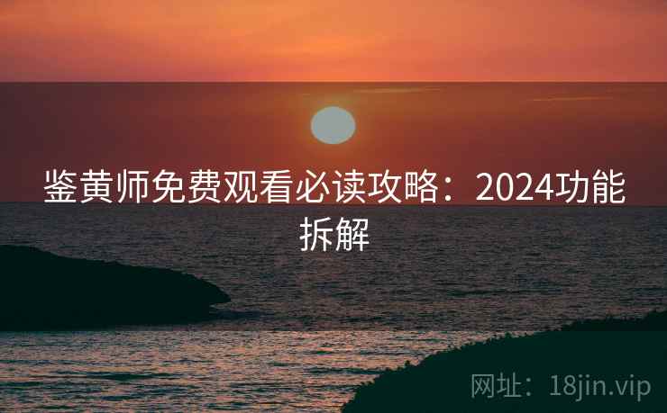 鉴黄师免费观看必读攻略：2024功能拆解