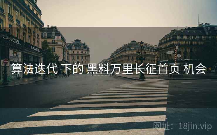 算法迭代 下的 黑料万里长征首页 机会