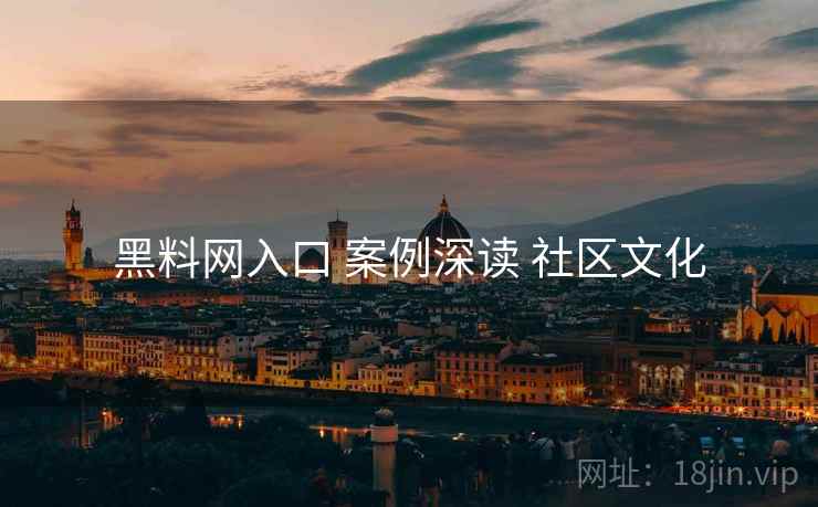 黑料网入口 案例深读 社区文化