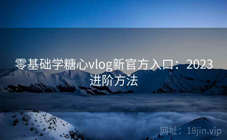 零基础学糖心vlog新官方入口：2023进阶方法